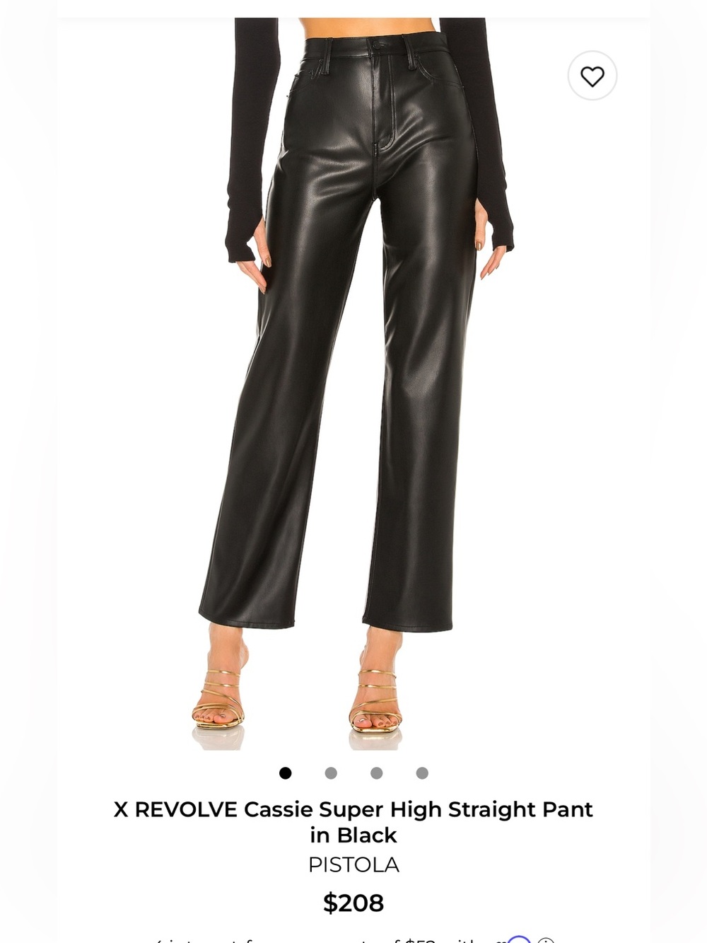 Pistola Cassie High Rise Straight Faux Leather Pant